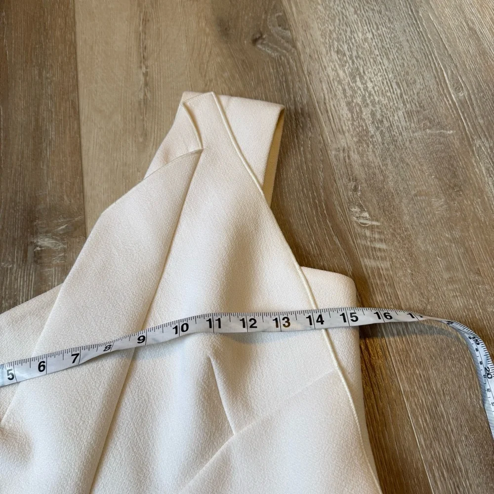 Roland Mouret wool one shoulder midi dress cream white size 6 - Picture 4 of 9